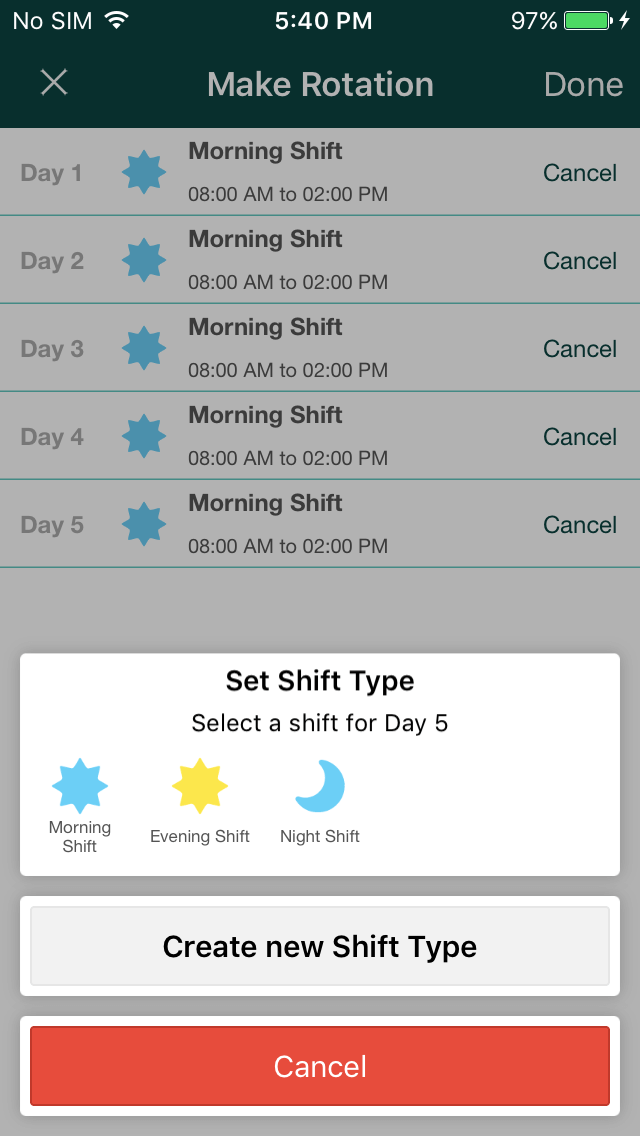 Ios Shift Type